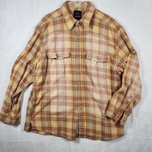 Vintage Bugle Boy Jeans Company Plaid Flannel‎ Shirt Mens Size XL